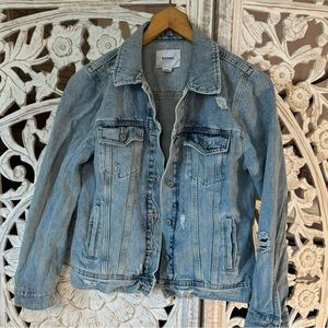 Old Navy Distressed Denim Jacket- M